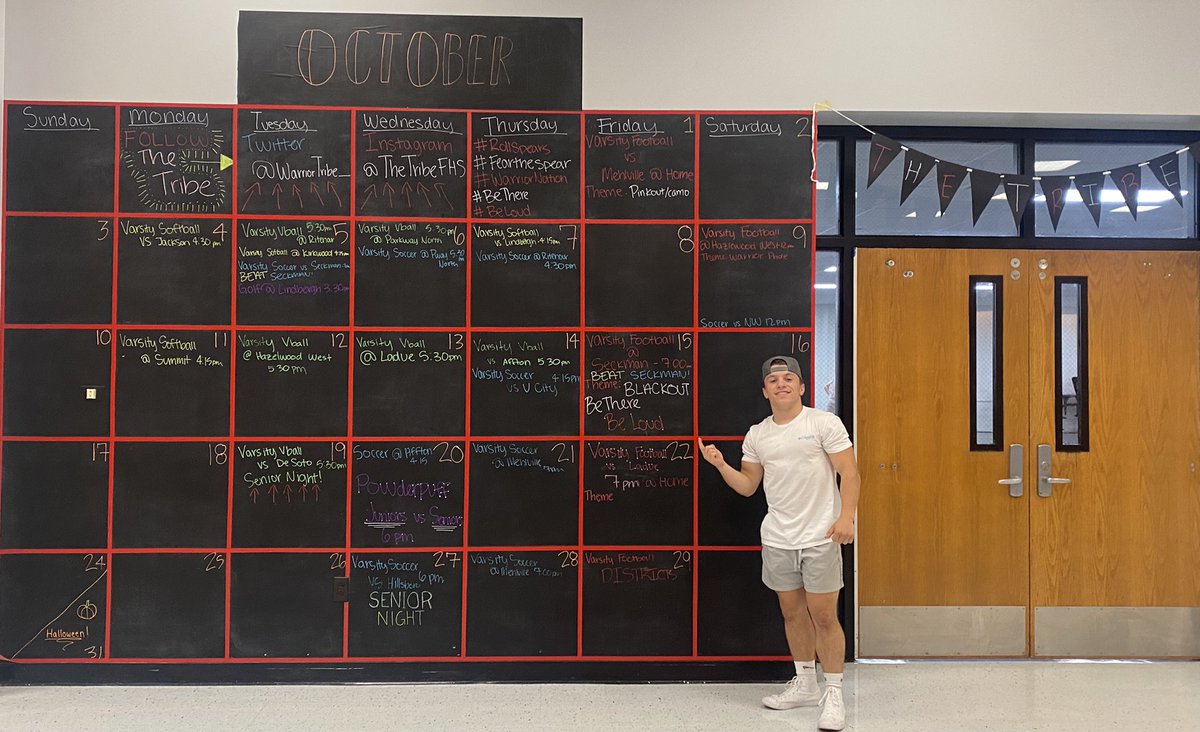Be sure to check out the calendar in the commons! I wrote all sports games on the calendar and will do it every month so everybody knows what’s going on! #ROLLSPEARS
