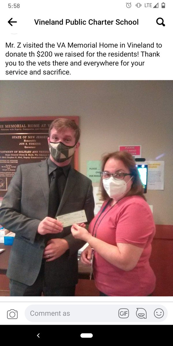 Matthew Larson (@mlarson_nj) on Twitter photo Our students raised $200 for the residents at the VA Memorial Home of Vineland and our AP Mr. Z took the proceeds by today 😁 Our students raised $200 for the residents at the VA Memorial Home of Vineland and our AP Mr. Z took the proceeds by today 😁