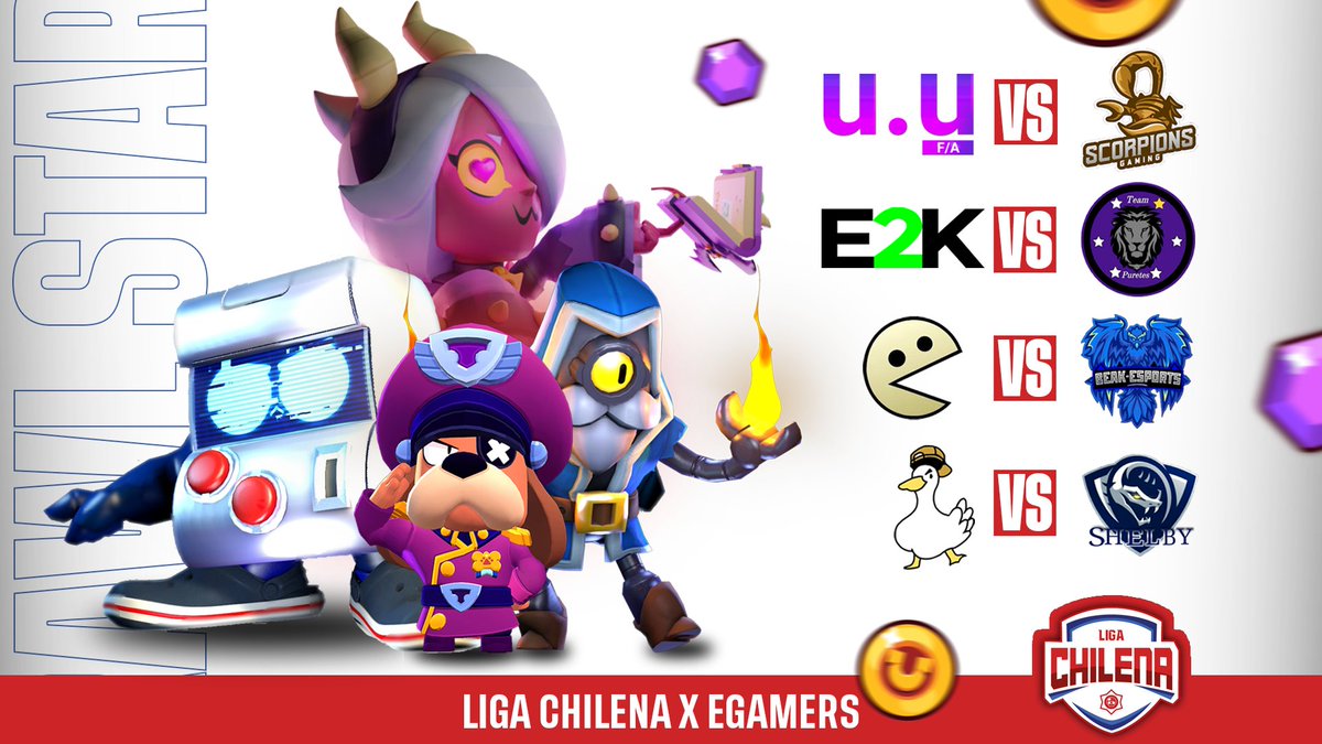 Liga Chilena BS (@ligachilenabs) on Twitter photo #DíaDePartido 📢
¡Se viene la J8! 🇨🇱
<a href="/LaGrasa_/">La Grasa Esports :v</a> 🆚 @beak_sports
<a href="/team_shelby_/">Shelby_Oficial</a> 🆚 <a href="/PatosFacherosBS/">Patos F/A</a>
<a href="/PuretesTeam/">☆Team Puretes☆</a> 🆚 <a href="/E2KEsports/">E2K</a>
<a href="/Scorpions_GG/">Scorpions Gaming 🦂</a> 🆚 <a href="/u_u_FA/">u.u F/A</a>
Hoy 20:00 🇨🇱🇦🇷 desde twitch.tv/NacoTV_ #DíaDePartido 📢
¡Se viene la J8! 🇨🇱
<a href="/LaGrasa_/">La Grasa Esports :v</a> 🆚 @beak_sports
<a href="/team_shelby_/">Shelby_Oficial</a> 🆚 <a href="/PatosFacherosBS/">Patos F/A</a>
<a href="/PuretesTeam/">☆Team Puretes☆</a> 🆚 <a href="/E2KEsports/">E2K</a>
<a href="/Scorpions_GG/">Scorpions Gaming 🦂</a> 🆚 <a href="/u_u_FA/">u.u F/A</a>
Hoy 20:00 🇨🇱🇦🇷 desde twitch.tv/NacoTV_