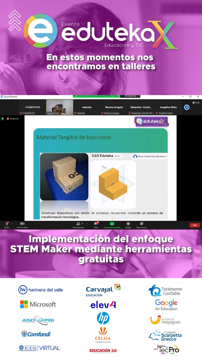 eduteka's tweet photo. Estamos en los talleres certificados de la décima versión del evento Eduteka.
#evento #EducacionDeCalidad #educacion #tic #eduteka https://t.co/ybeXdXfC1K