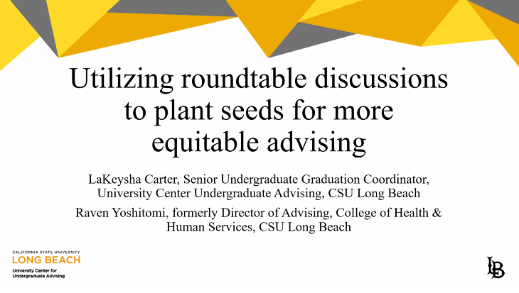 CSU_SuccessNet's tweet image. Our current session, &quot;Utilizing Roundtable Discussions to Plant Seeds for More Equitable Advising&quot; presents a low-cost, flexible way Academic Advisors can make their work more equitable, individually and collectively.  #CSUStudentSuccess2021