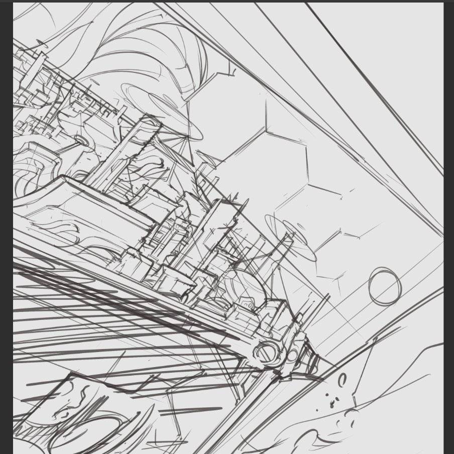 I felt like drawing some background today #WIP 