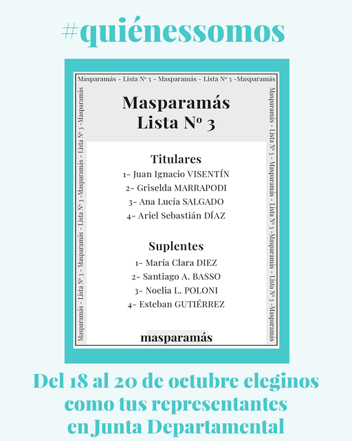 masparamas's tweet photo. Avancemos la agenda de la carrera. 
Hagamos la diferencia este 2021.
Del 18 al 20 de octubre eleginos como tus representantes en Junta Departamental.
No esperemos más.
#masparamás #editoresgraduados #editoresuba #editorialesindependientes #masparamas #lista3 https://t.co/BkbwtZrWyE