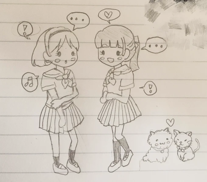 授業中に落書きしてた〜やめられないんだよなぁ落書き…w←ダメなやつ 