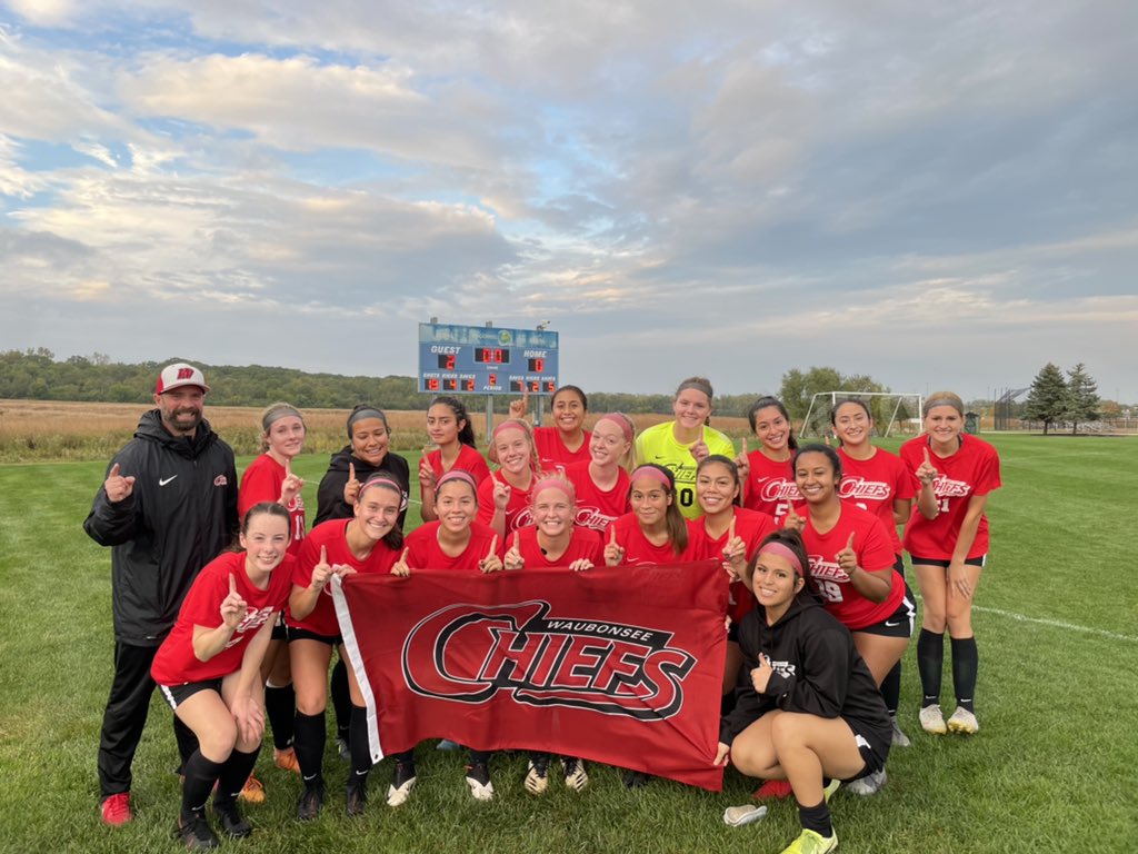 WaubonseeChiefs's tweet photo. Women’s Soccer ⚽️ defeats Moraine 2-0 to claim back to back Skyway championships! S.Munoz tallies a goal &amp; assist. G.Lennartz scores a goal and K. Jones has an assist. Goaltender I. Harkleroad with the shutout! #GoChiefs #WaveTheW #conferencechamps https://t.co/4i9cK819FZ