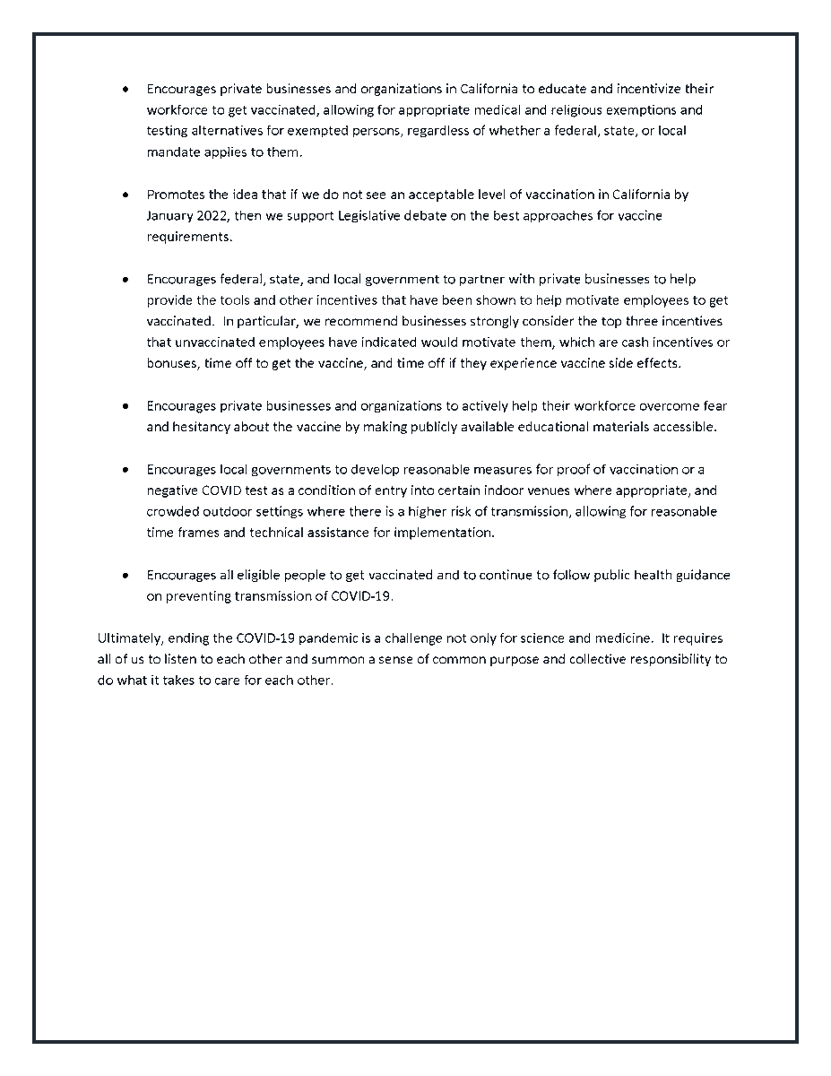 Southern California Leadership Council’s Statement 
on the Vital Necessity of Accelerating and Increasing COVID-19 Vaccinations