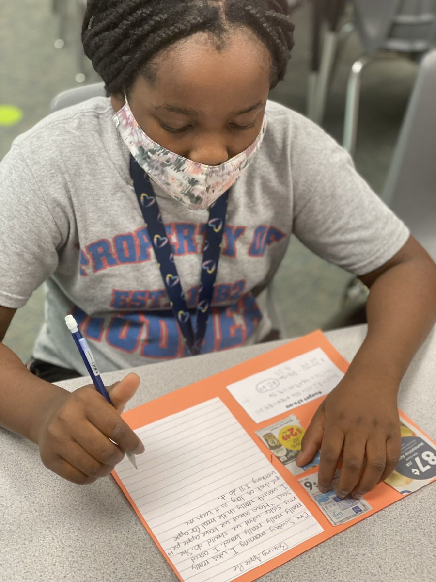 Adding and subtracting decimals with a real world application. Stallions then had to write a story to go with the items purchased. Learning and growing together in math and ELA.
