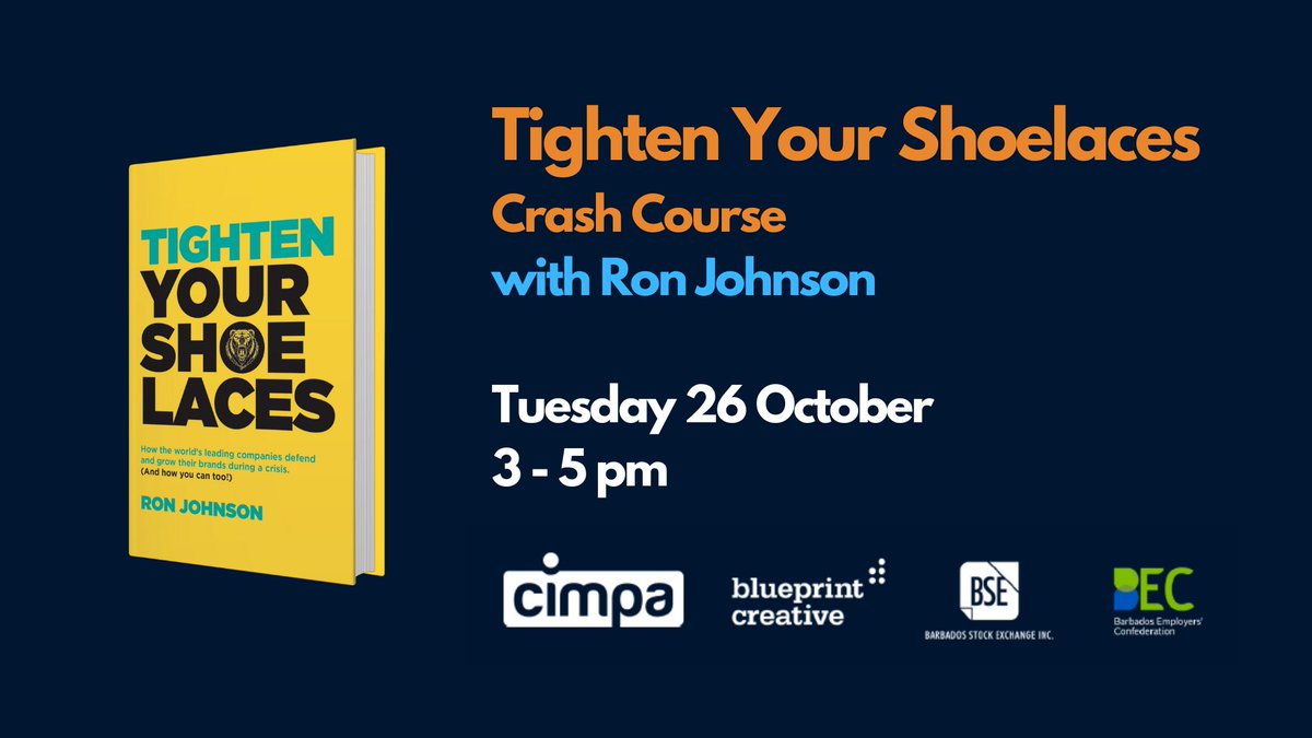 CIMPA Members, along with their CEO and HR counterparts, are invited to join us for a FREE interactive workshop with "Bhranding" expert <a href="/ronjohnsonco/">Ron Johnson</a> of Blueprint Creative.

Visit cimpa.ky/events for more information and to register.

#TightenYourShoelaces #Marketing #HR