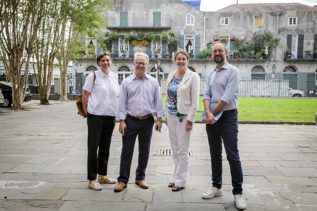 FranceLouisiana's tweet photo. Fascinating visit at @nolajazzmuseum today with director Greg Lambousy.
The best museum for the birthplace of #Jazz!
Thrilled to explore how we can team up using cutting edge #technology to help preserve #NOLA musical heritage. 🎺🎶
#JazzFest #NOLAxNOLA https://t.co/BRDQ9VZXsJ