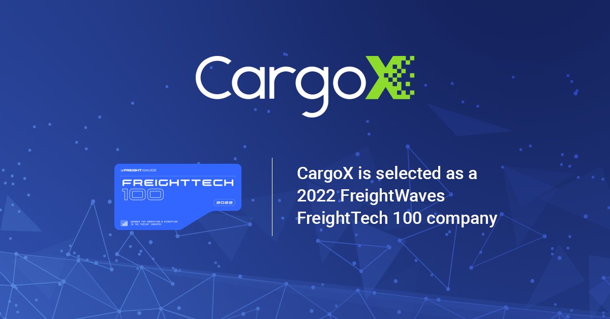 CargoXio's tweet image. For the third year in a row CargoX was recognized as a #FreightTech100 company among global leading #innovators and #disruptors, as named by @FreightWaves  in their annual awards. 

Find a full list of awarded companies on the link HERE --&amp;gt; cargox.io/press-releases…

#freightwaves