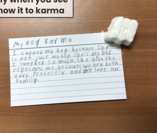 Today we celebrated the end of our first reading unit and the conclusion of our read aloud, Tiger Rising. We carved soap into something that represents who we are and what we love, just like Rob did with his whittling. The students were so creative and had so much fun! <a href="/CaprockES/">Caprock Elementary</a>