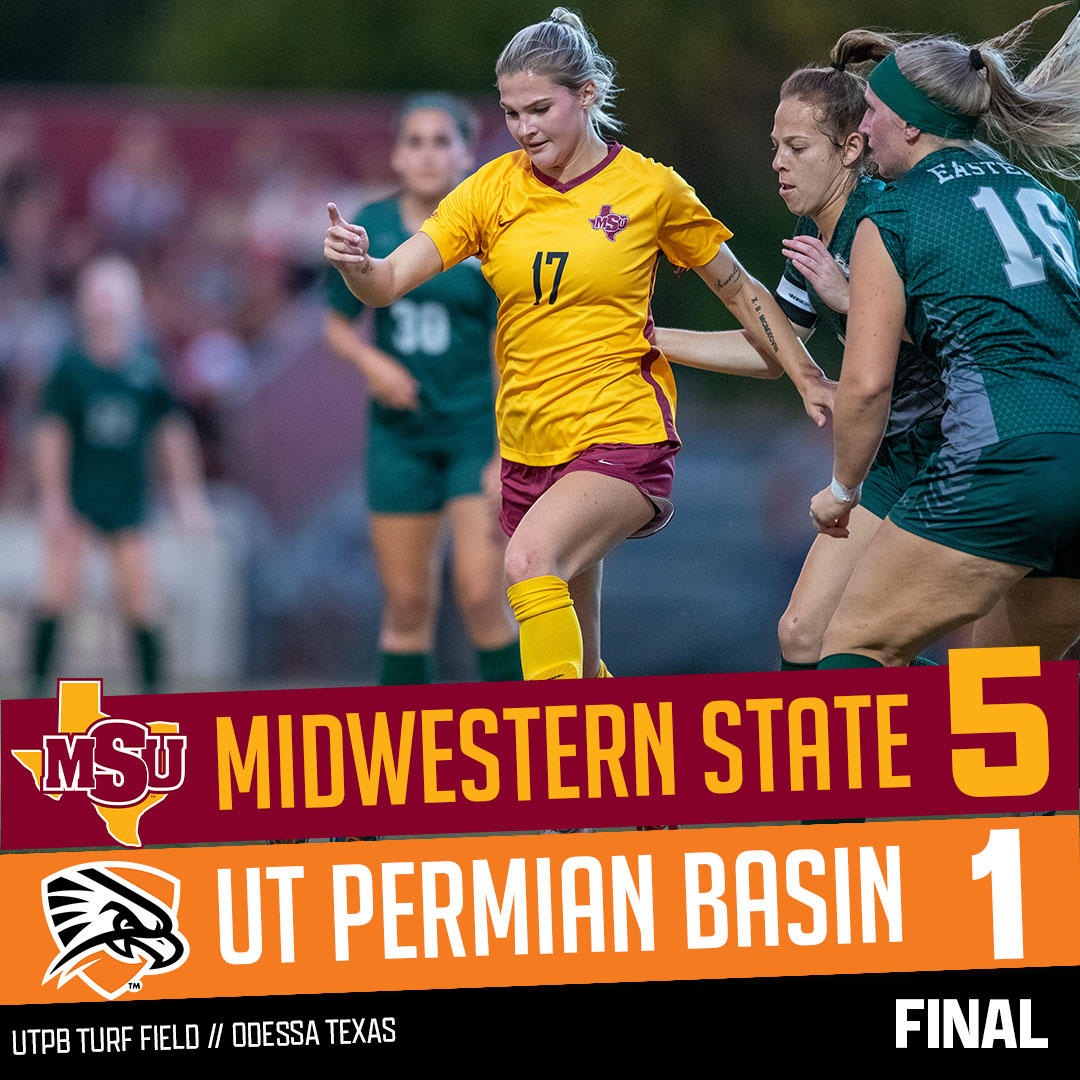 W SOCCER | @CassidySavoy notches two goals and one assist while Marissa Resendez bags a brace in Mustangs' 5-1 offensive surge against UT Permian Basin! MSU moves to 6-2-3 overall and 3-0-3 in LSC #StangGang #LSCwsoc