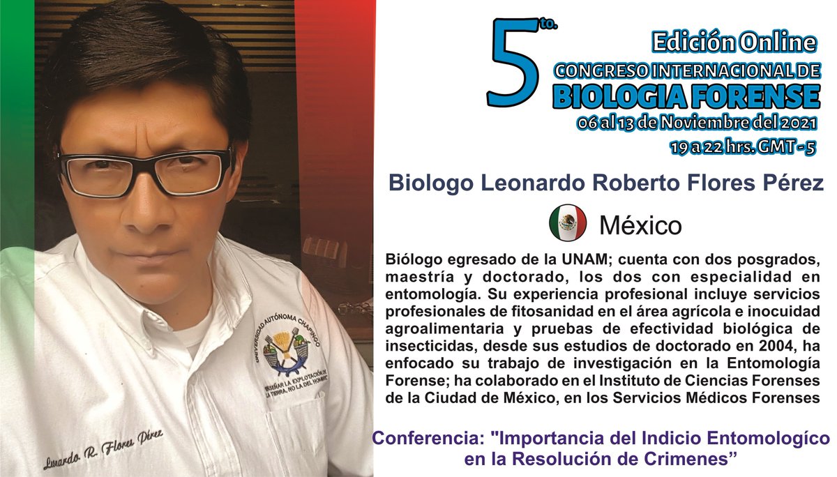 sedeforense's tweet photo. Presentando expositores del 5to. Congreso Internacional de Biologia Forense del 06 al 13 de Noviembre del 2021 https://t.co/EMINibdNiu