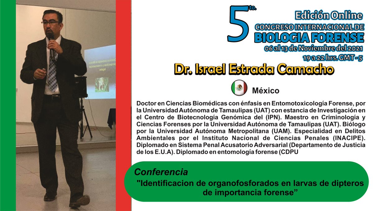 sedeforense's tweet photo. Presentando expositores del 5to. Congreso Internacional de Biologia Forense del 06 al 13 de Noviembre del 2021 https://t.co/glS4J8U6Ue