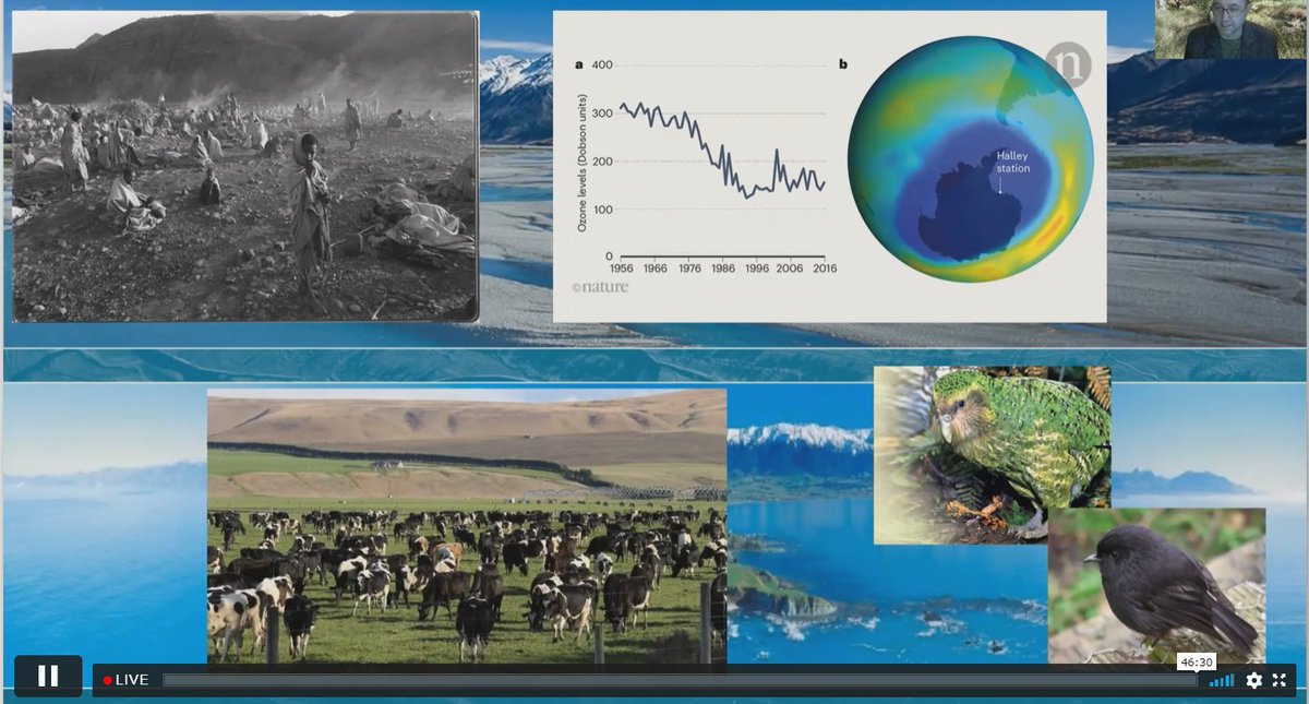 ktecollins's tweet photo. .@ProfRossatUC presenting the @AusFreshwater Jolly Medal presentation - reminding us of the success that science informed decision making had on the Ozone hole, &amp; bringing some NZ native bird species back from the brink #INTECOL https://t.co/QMdW9cwMVk