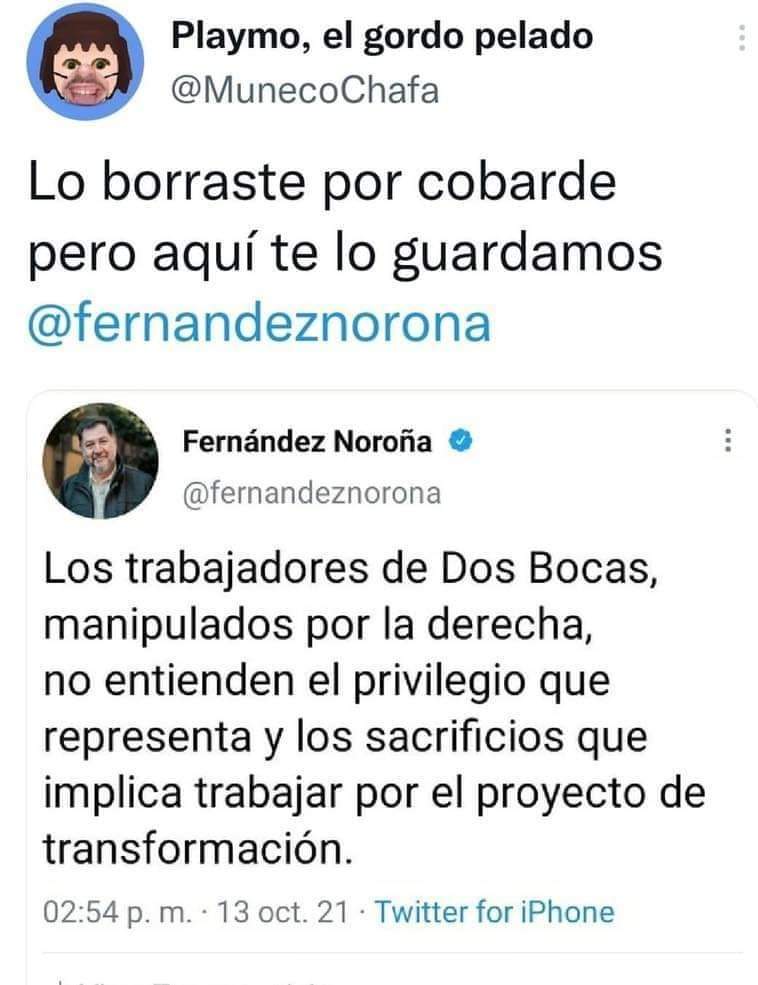 DeniseMeadeG's tweet photo. ¿Los sacrificios de @fernandeznorona?
Seguro con tanto vive al día, como los trabajadores de #DosBocas... https://t.co/WTfsu5549I