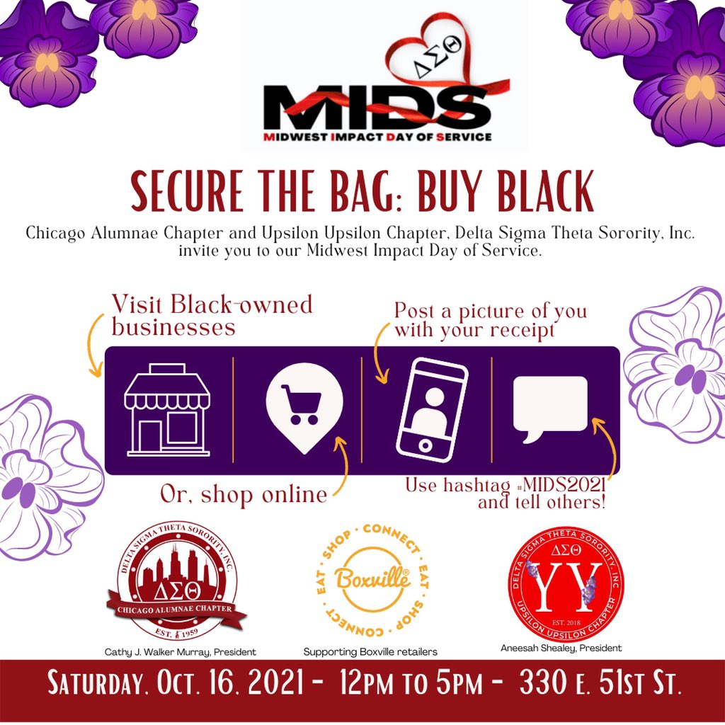 chicago_hoodies's tweet photo. JOIN US THIS SATURDAY @boxville51 for the #MidwestImpactDayOfService #SecureTheBag #BuyBlack MARKET honoring the Chicago Alumni of #DeltaSigmaThetaโs Upsilon Upsilon Chapter ๐๐ฝ๐๐ฝ๐ค๐ค ๐ฐ๐ฐ https://t.co/c3z3qYr5wt