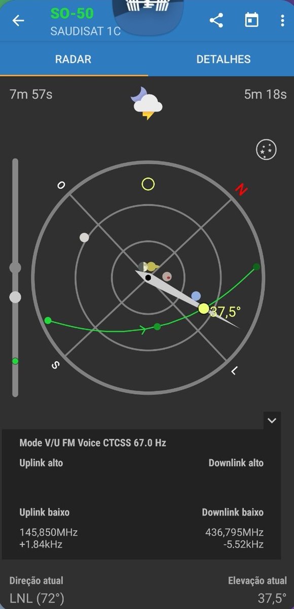 DCalearo's tweet photo. @1C_SO50 órbita #101218 GG52.
QSO's com @lu3fca @mlmonte #PY2YJ e #LU1JAP tks a todos!
Bom desempenho ht e antena telescópica.
#hamradio #HamSat #satelliteamateur https://t.co/srkf1jCaOn