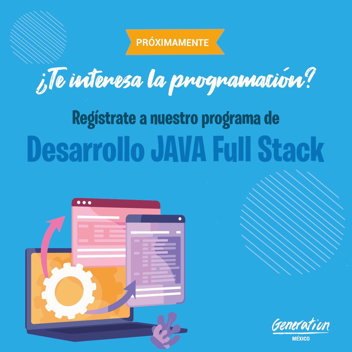 GenerationMx1's tweet photo. ¡Tú puedes convertirte en Desarrollador/a Java Full Stack y obtener un empleo en una de las áreas más competitivas!🤩

Regístrate y aprende a programar en 12 semanas.
CDMX 👉🏼 https://t.co/KyFXotEQ9g
GDL 👉🏼 https://t.co/ENE5bj2ICU

#YoSoyGeneration #GenMex #cursosenlínea https://t.co/SB2mYnA6Gw