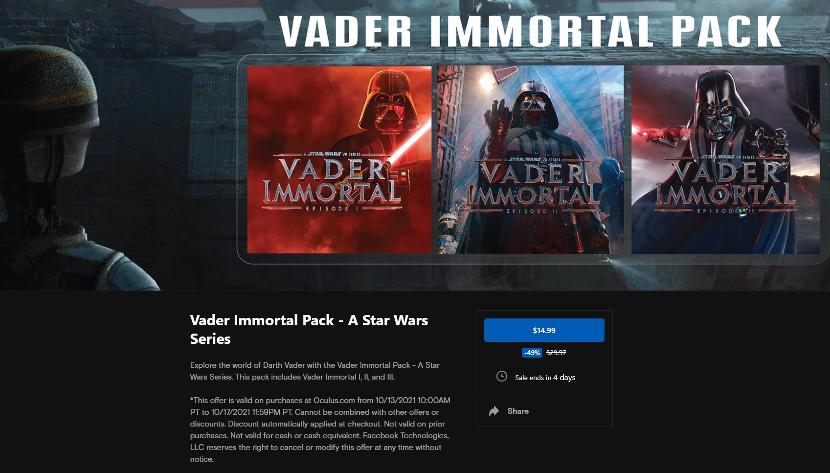 Wario64 on Immortal Pack - A Star Wars Series is $14.99 Quest https://t.co/h9pHSLuh0h https://t.co/8SaIVXHrvR" / Twitter