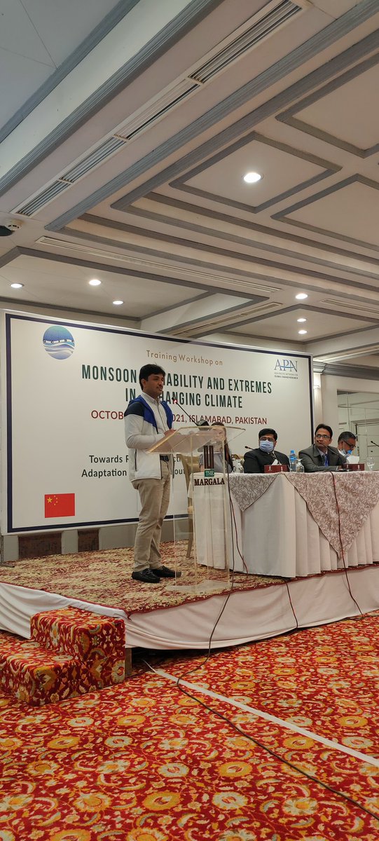 fatimaspasha's tweet photo. Dr. Sher Muhammad, Glaciologist at #ICIMOD sharing his positive feedback on Monsoon Variability and Extremes in a Changing Climate, workshop by GCISC, Pakistan and APN, Japan.

#GCISC_APN #MonsoonVariability #MoCC #ClimateActionNow #ClimateEmergency https://t.co/X8Guaw7IXw