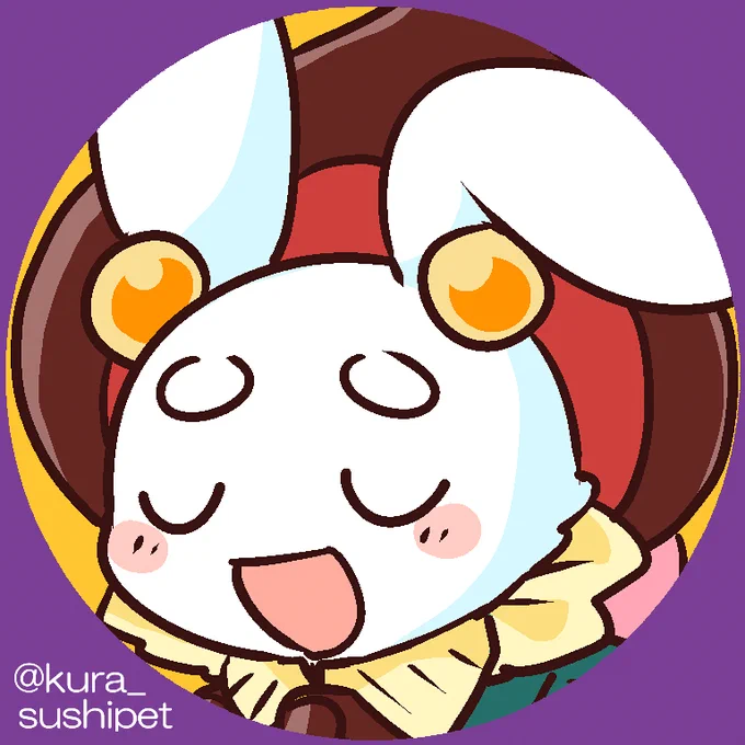 すしペットツイッターを見ているみんなに、 アイコン用画像をプレゼント!
今回は、ハロウィンアイコン!
これは～しゃりうさ!
これ…これ何の仮装!?
え?フラットウッズモンスター?
宇宙人の一種?し、知らない…
…とにかく、大事に使ってね～…? 