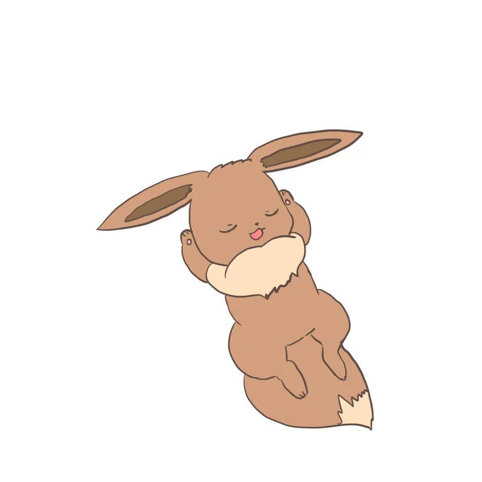 これはこれは世にも珍しい腹を出して寝るイーブイじゃないですか 
