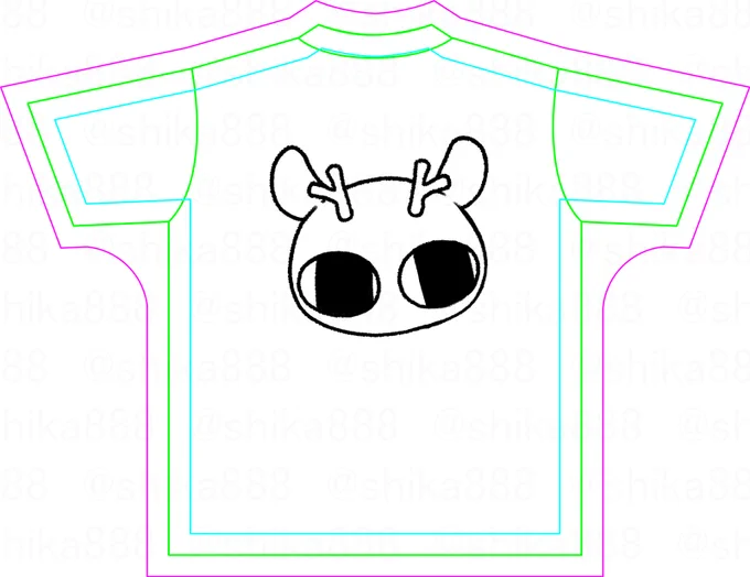ファイル漁ってたらでてきたシカTシャツ別バージョン。こういうデザイン案もあったんですよね