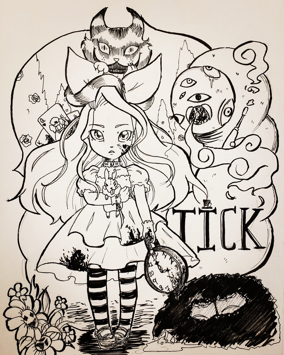 sailorpeanie's tweet photo. Day 14: Tick

#inktober2021 #inktober #ink #pen #art #tick #aliceinwonderland #alice #wonderland https://t.co/91NYJ9bpBM