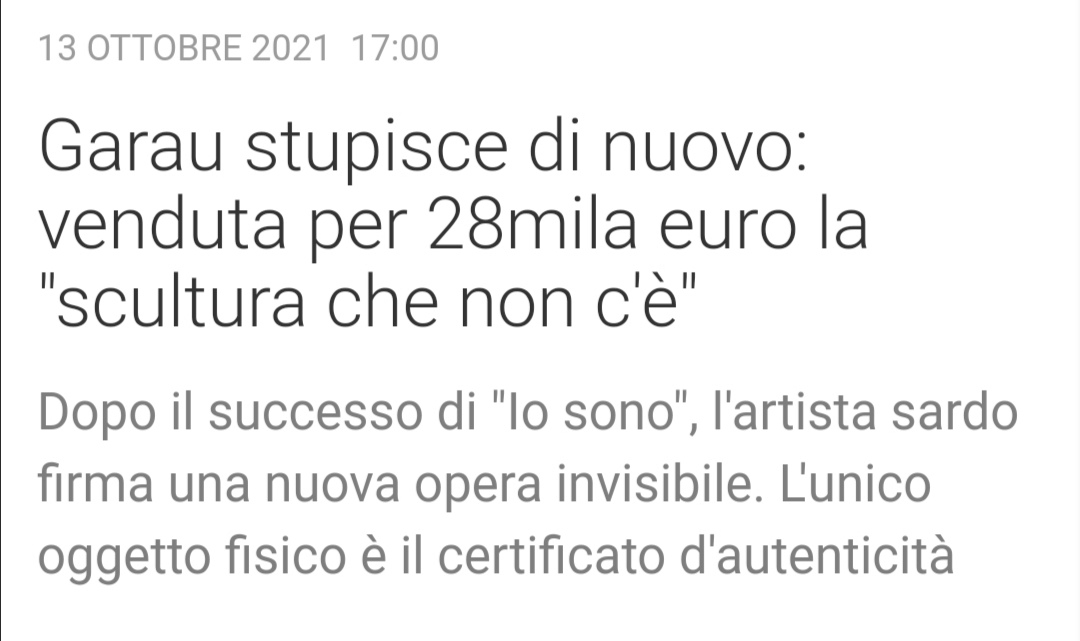 Marco_HolweS's tweet photo. Non per vantarmi ma ne ho 3 o 4 delle sue opere invisibili... Chi volesse acquistarle le do via anche a metà prezzo
#garau #arte #artattack #invisible
#atirarepacchisiamosempreimaestri https://t.co/eKHIFPdqAy