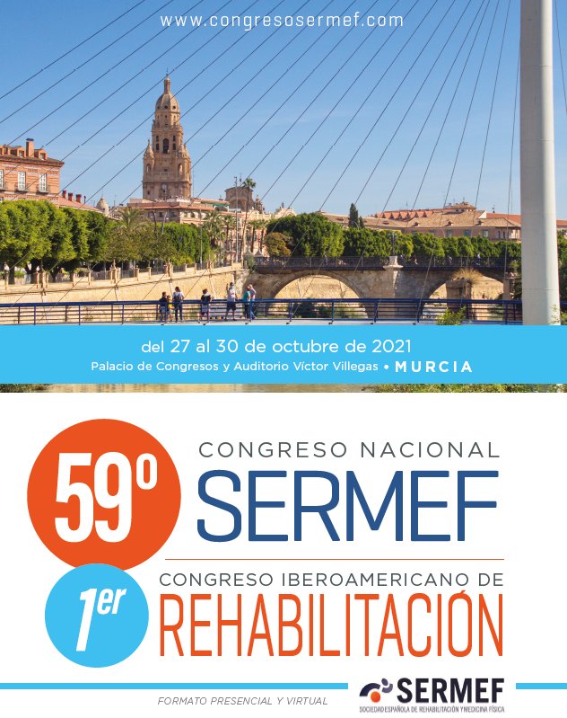 portalamlar's tweet photo. 59° Congreso SERMEF y I Encuentro de Sociedades Iberoamericanas de Rehabilitación que tendrá lugar en la ciudad de Murcia entre el 27 y 30 de octubre de 2021.

Le informamos que ya está operativa la plataforma:

https://t.co/wDqCkSKdl8 https://t.co/moUXc7iZsj