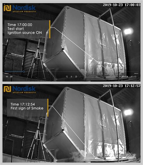 NordiskAviation's tweet photo. Time from fire first detected inside the container to smoke appearing outside the container: 1 min 54 seconds
Think outside our box! @IATA
#IATAWCS, #FireShield #NordiskAviationProducts #AirCargo @IATA_ULD #NordiskAviationProducts #thinkoutsideourbox #MakingAirCargoSafe https://t.co/WgmPGdBBga