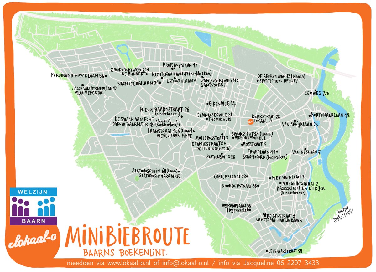 Houd u van lezen en wandelen? In Baarn zijn op de meest verrassende plekjes minibibliotheekjes te vinden, waar de boeken voor het grijpen staan. Ook bij de Leuning (Oranjestraat 8) is een minibieb te vinden.  Veel leesplezier!
#lezen #wandelen #bibliotheek #baarn #route #boeken
