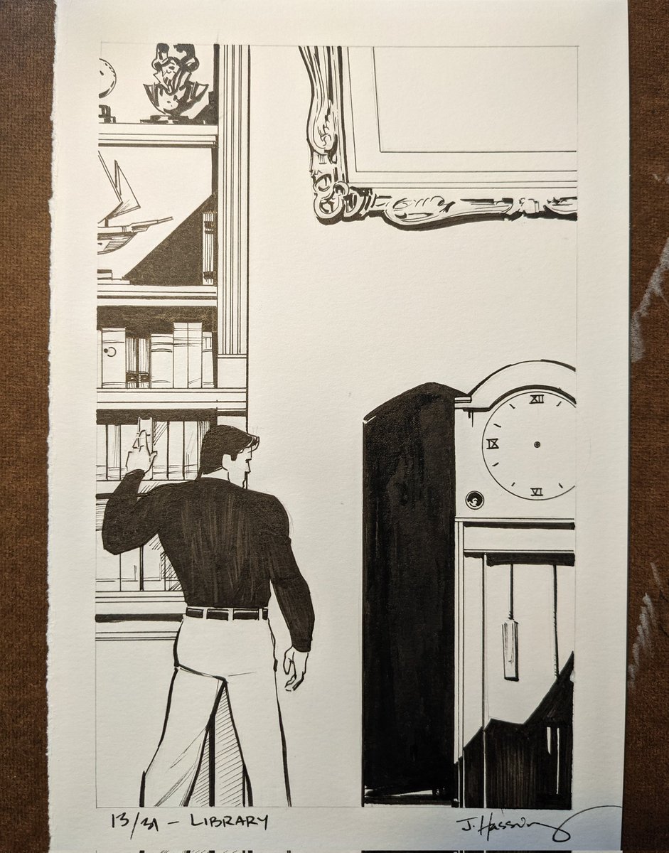 JeffHassing's tweet photo. #inktober2021 #batober Day 13: Library #batman #brucewayne #waynemanor #library #dccomics #ink #inktober https://t.co/hc7aohEkq7