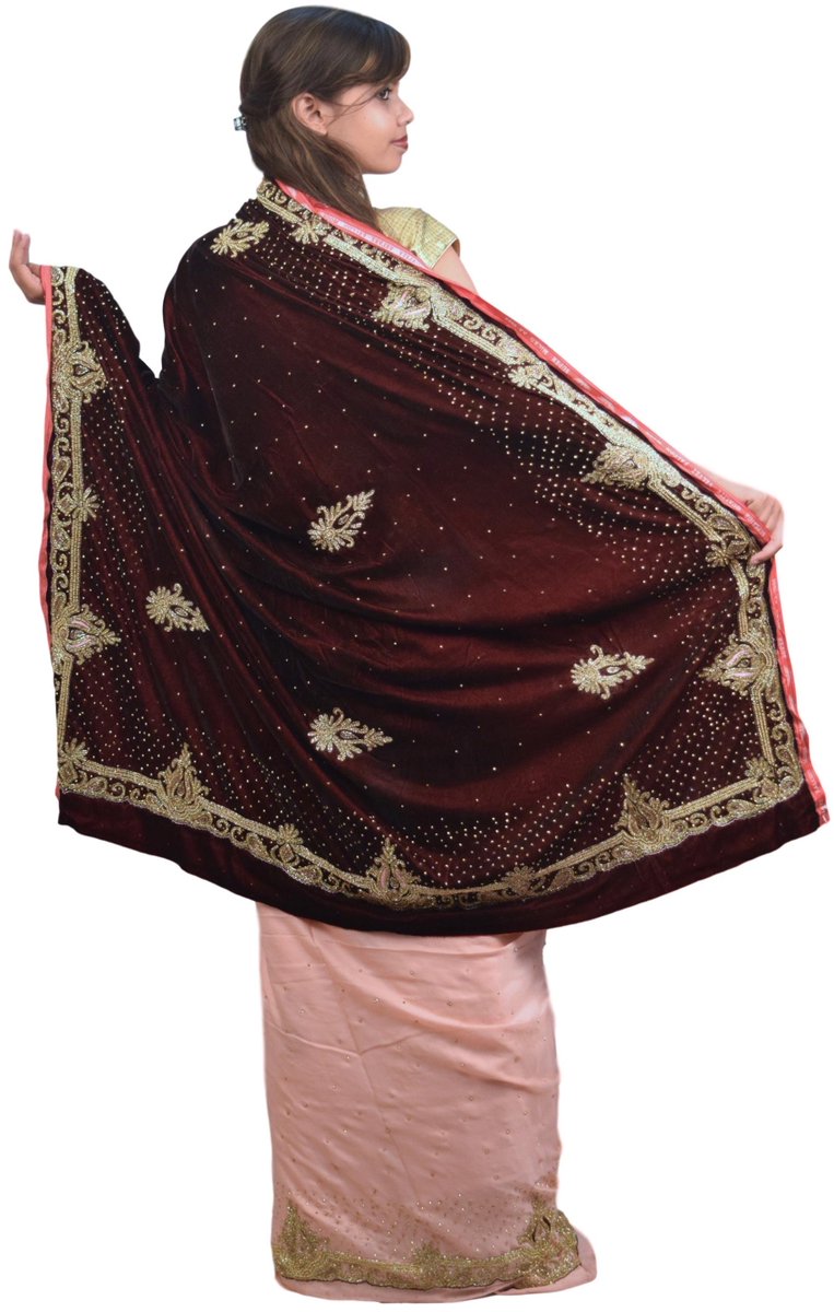 smsarees's tweet photo. Wine &amp; Pink Designer Wedding Partywear Velvet &amp; Satin Silk Hand Embroidery Stone Thread Bullion Cutdana Work Kolkata Heavy Border Saree Sari E188 https://t.co/Vhdswc8q9I #designer #sale #festival #smsaree #Summer https://t.co/OcoRFbur12