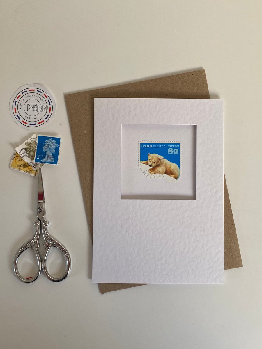 pstampartistry's tweet photo. Excited to share this item from my #etsy shop: Pick Your Postage Stamp Card/Blank Card/Animals &amp; Flowers/Handmade/Vintage Postage Stamps/Postage Stamp Artistry - 4x6 Greeting Card https://t.co/h38MZ0uuVJ
#earlybiz #polarbear #wwf #greetingcard #blankcard #notelet #giftidea https://t.co/yHSuQGCXW6