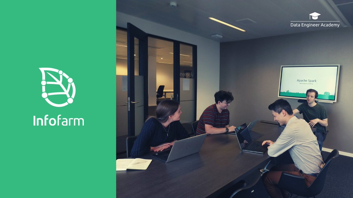 InfoFarm_be's tweet photo. De eerste editie van de #dataengineeracademy is een feit. Onze nieuwe farmers kregen vorige week een dompelbad in de wereld van Data Engineering. Helemaal klaargestoomd om hun eerste project te trotseren 💪 Ook interesse? 👉https://t.co/FKI81tUTxU https://t.co/HxJL5kN0xv