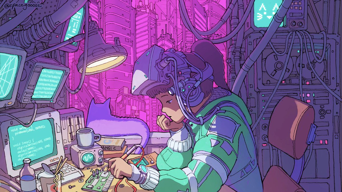 lofi scifi - waves to code/hack to