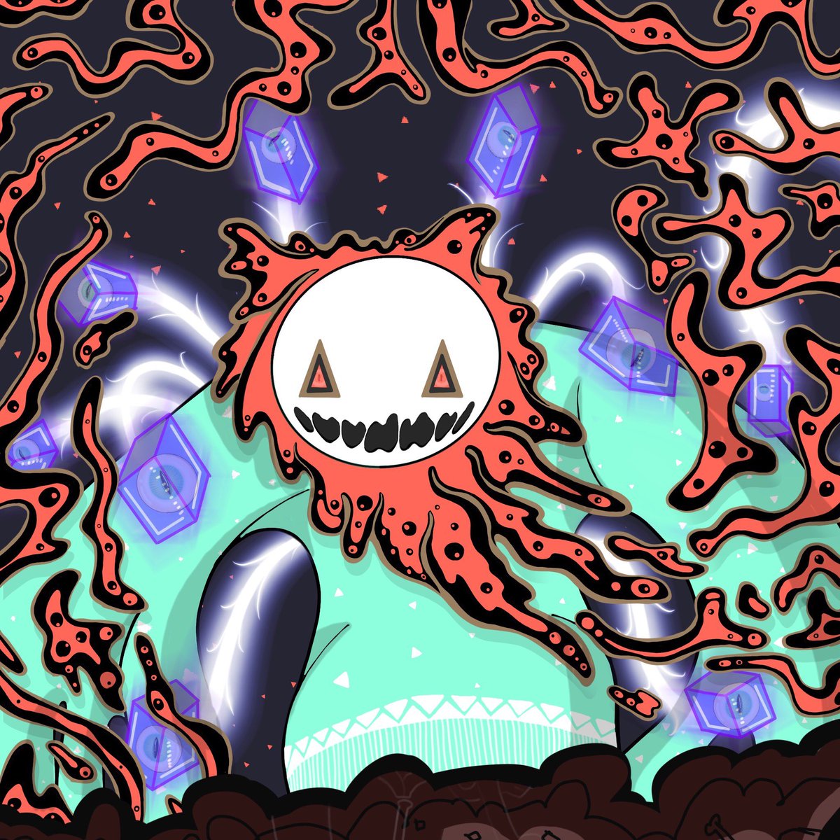 Soul Cat          (collection Hunter) 💛💛💛💛💛💛Soul Art work/mood-tone available  on Open sea linktr.ee/lflsoul