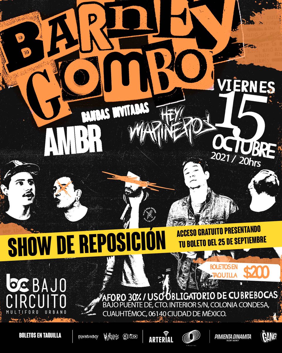 ambr_mx's tweet photo. Amigxs 💥
Nos vemos este viernes 15 en @Elbajocircuito con @barneygombocdmx y @HeyMarineros
Boletos en taquilla 🎫🎫 https://t.co/Fv31owtMMI