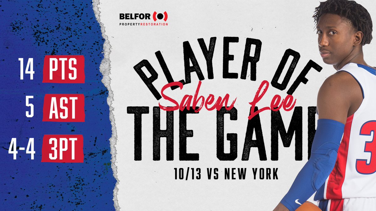 DetroitPistons's tweet photo. 4-4 from 3 tonight for S4B3N 👏 

@SabenLee | @BELFORGroup https://t.co/LifMKruVuc