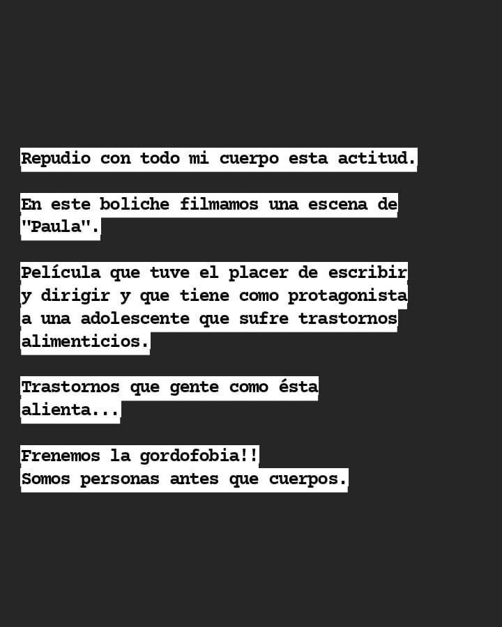 FlorWehbe's tweet photo. La hipocresía.
Duelen las tripas de seguir leyendo estas noticias.
@barto_cba gracias por reivindicar el mensaje de la peli que hicimos 
Más vigente que nunca.
¿Cuanto se puede odiar?
"Somos los cuerpos que ocupamos mucho lugar. Pero no ocupamos ningún lugar"
#bastadegordofobia https://t.co/XH9DabUjep