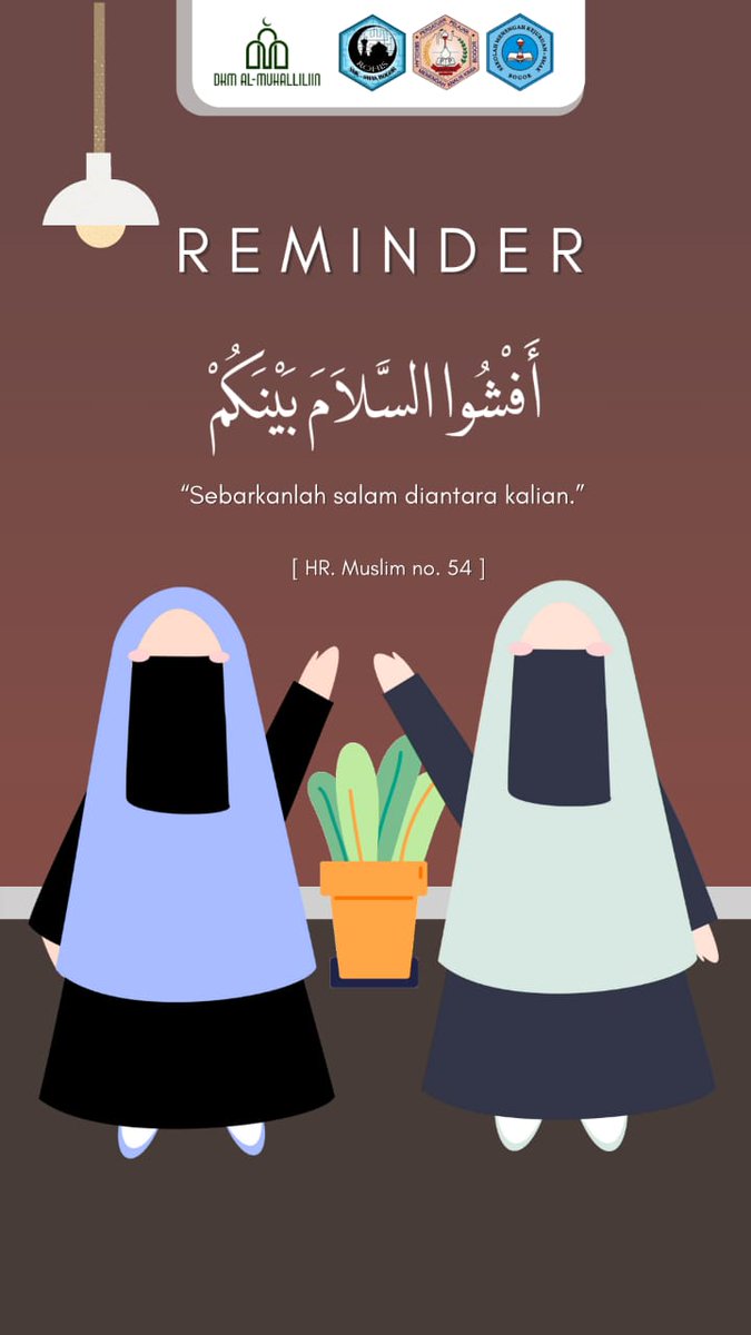 Dengan menebar salam kita dapat memperkuat persaudaraan dan menambah kasih sayang antar sesama🤗