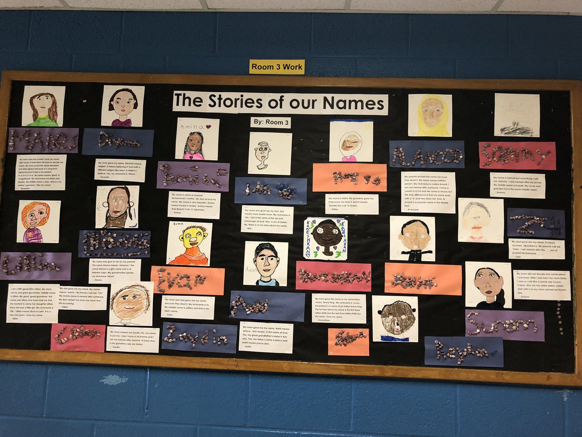mswatkinss's tweet photo. The Stories of our names. Loved hearing it first from students and then from their families. “My mom didn’t know what to name me, so she named me after her favourite movie star.”#buildingcommunity #storytelling #art #celebration @ansonparkps @LC3_TDSB https://t.co/j8MA1tqYov