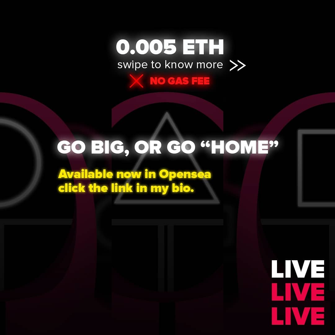 CreeptoSigner's tweet photo. It's LIVE! 🔥🚀🎮 Click the link in my bio to view the full resolution for Squid Game Series: Go Big or Go "Home". Hold up, also, there is season 2?🤯😵🔥 #artwork #YouNetflix #SquidGame #NFTs #NFTCommunity #cryptocurrency #Ethereum #OpenSeaNFT #OpenSeaCommunity #folloback https://t.co/M5tGoD4XxN