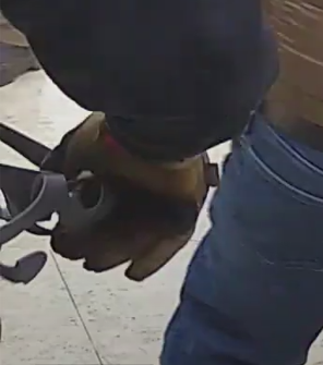 MalagaBridget's tweet photo. @phoenixonwheels @sally_sleuth Here's another odd object from same video (pic 1). It is only on screen for a second. I didn't see it used for anything, just not sure what it is. Also appears to be #seditionweapon of some sort held by guy in green coat (pics 2-4). Small rod with pick type blade, or eagle? https://t.co/Ixzrsc5QhD