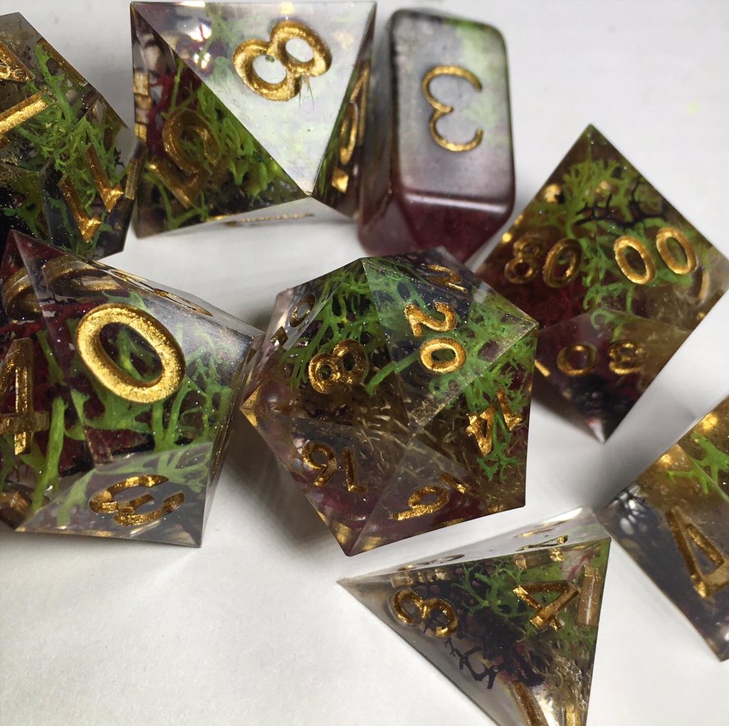 LetoAnimas's tweet photo. More sets! I’ve got a shelf not so slowly filling up with all the sets I’ve been making. Here’s Vaporwave, Magical Reagents and Faux Sea Glass. #dice #handmadedice #dnd #resin #clickclacks https://t.co/jFHWJRZiFl