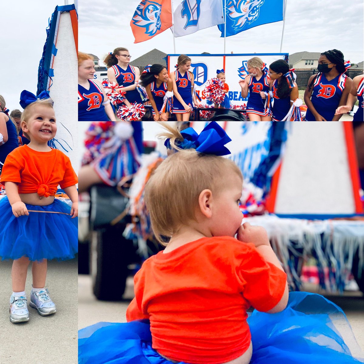 MsSedlack's tweet photo. This mini Bearkat had a blast with some of our student leaders at the Glenn Homecoming parade! #bigbowsandsmiles #schoolspirit #purejoy Thanks @chelseamilledge for making this little girl’s “I wanna play” dream come true! https://t.co/uvasaIdyBs