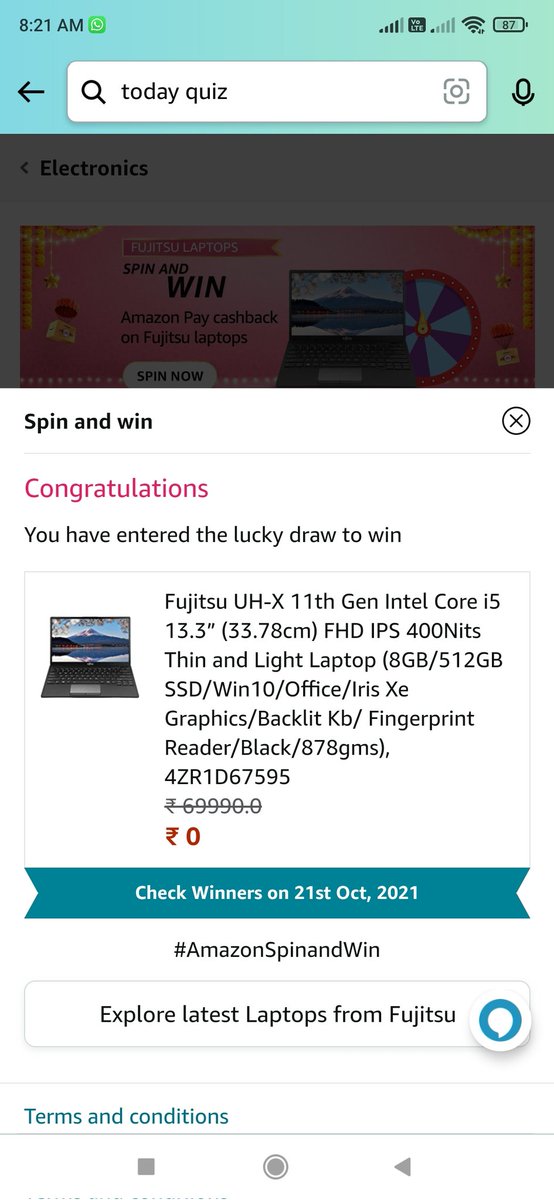 Kstar_Mhaskar's tweet photo. #AmazonSpinandWin https://t.co/T5VJkj21ES