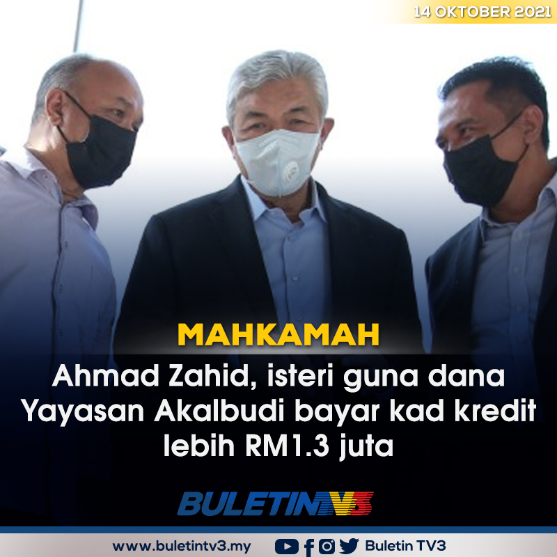 BuletinTV3's tweet photo. MAHKAMAH | Bekas Timbalan Perdana Menteri Datuk Seri Dr Ahmad Zahid Hamidi didakwa menggunakan Dana Yayasan Akalbudi untuk membayar bil kad kreditnya lebih RM1.3 juta

Video penuh di https://t.co/gl6jRChdVE https://t.co/oKas30OvuP